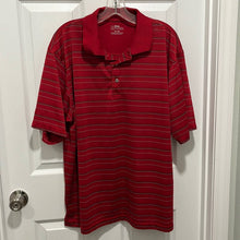 Load image into Gallery viewer, Size XL PGA Tour Mens Red Stripe Golf Polo
