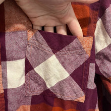Load image into Gallery viewer, Medium Wrangler Retro Purple Orange Boyfriend Flannel Button Up Western Shirt
