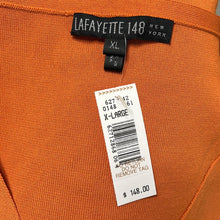 Load image into Gallery viewer, Size XL Lafayette 148 NWT Orange Stretchy V-Neck Ribbed Tank Top
