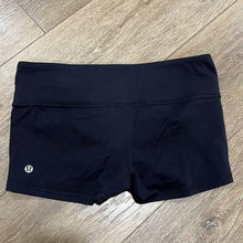 Load image into Gallery viewer, Size 8 Lululemon Black Super Short Athletic Shorts
