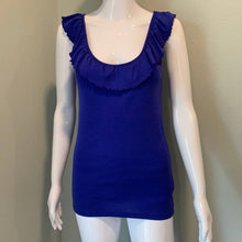 Load image into Gallery viewer, One Sze Michael Stars Bright Blue Ruffle Neck Tank Top
