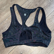 Load image into Gallery viewer, Medium Athleta Black Multicolor Double Dare Sports Bra
