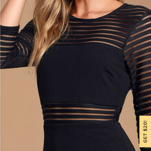 Load image into Gallery viewer, Size XXS Lulus Perfect Mesh Black Bodycon Dress
