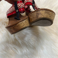 Load image into Gallery viewer, Size 7 Tommy Hilfiger Red White Braided Sandal Cork Wedge

