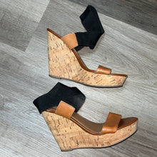 Load image into Gallery viewer, Size 6.5 Steve Madden Roper Platform Cork Wedge Heels
