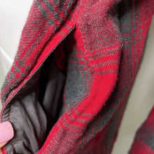 Load image into Gallery viewer, Size XS Madewell Ex-Boyfriend Shirt in Lansing Red Gray Plaid Button Up
