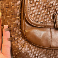 Load image into Gallery viewer, Coach Kristin Woven Brown Leather Purse
