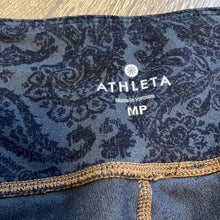 Load image into Gallery viewer, Medium Petite Athleta Petite Grey Paisley Chaturanga 7/8 Leggings
