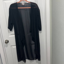 Load image into Gallery viewer, Small Lularoe Black Sheer Duster Overlay
