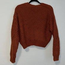 Load image into Gallery viewer, Small Kendall &amp; Kylie Burnt Orange Distressed Crop Sweater

