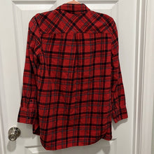 Load image into Gallery viewer, Size 4 J. Crew Women’s Red Flannel Long Sleeve Button Up
