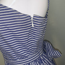 Load image into Gallery viewer, Size 6 J. Crew Garratt Tiered Ruffle Striped Cotton Poplin Maxi Dress

