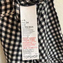 Load image into Gallery viewer, Size 2 Topshop Black &amp; White Gingham Print Tie Top

