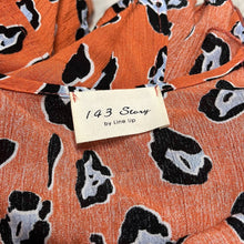 Load image into Gallery viewer, Small/ Medium 143 Story By Line Up Boutique Orange Blue Leopard Print Kimono
