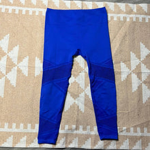 Load image into Gallery viewer, Large Fabletics Blue High Waisted Perforated Cut Out Leggings
