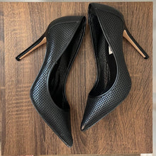 Load image into Gallery viewer, Size 9.5 Steve Madden Black Pointy Toe Perforated Pagen Stiletto Heels
