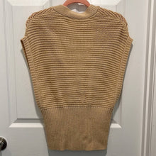 Load image into Gallery viewer, Large Anthropologie MOTH Cream Knit Sleeveless Dolman V-Neck Button Up Sweater Vest
