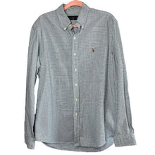 Load image into Gallery viewer, Large Ralph Lauren Men’s Navy Blue &amp; Green Printed Button Up Polo Shirt
