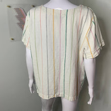 Load image into Gallery viewer, XL Cristopher &amp; Banks Colorful Striped Button Shoulder Linen Top
