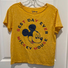 Load image into Gallery viewer, Small Disney Yellow Mickey Mouse Best Day Every Short Sleeve T-Shirt
