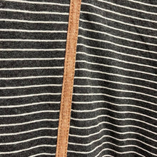 Load image into Gallery viewer, Large Umgee Gray White Stripe Long Sleeve Top With elbow Patches
