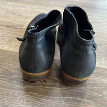 Load image into Gallery viewer, Sz 10.5 Lucky Brand Black Perforated Side Zip Heeled Ankle Booties
