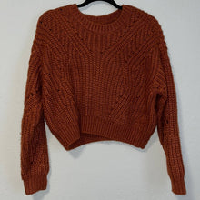 Load image into Gallery viewer, Small Kendall &amp; Kylie Burnt Orange Distressed Crop Sweater
