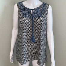 Load image into Gallery viewer, Medium Loft Embroidered Tassel Sleeveless Top
