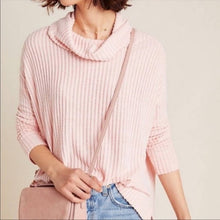 Load image into Gallery viewer, XS Anthropologie Maeve NWOT Blush Pink Cowl Neck Ribbed Sweater Top
