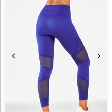 Load image into Gallery viewer, Large Fabletics Blue High Waisted Perforated Cut Out Leggings
