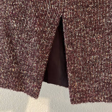 Load image into Gallery viewer, Size 10 Lafayette 148 Dark Purple Tweed Pencil Skirt
